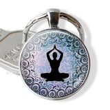 7 Chakra Yoga Om Symbol Keychain Pendant Men Women Vintage Car Key Chain Key Rings Indian Meditation Jewelry