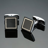 environment-friendly carbon fiber Mahogany cufflinks Square Laser lattice carving pattern men's French shirt cufflinks