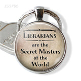 Books and Library Keychain " So Many Books, So Little Time " Quotes Glass Cabochon Pendant Women Fashion Jewelry Gift for Friend