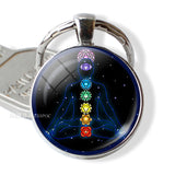 7 Chakra Yoga Om Symbol Keychain Pendant Men Women Vintage Car Key Chain Key Rings Indian Meditation Jewelry