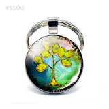 Tree of Life keychain Art Photo Jewelry Keychain Women Fashion Car Key Chain Rings Tree of Life Pendant Valentines Gifts