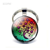 Tree of Life keychain Art Photo Jewelry Keychain Women Fashion Car Key Chain Rings Tree of Life Pendant Valentines Gifts