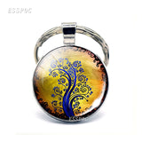 Tree of Life keychain Art Photo Jewelry Keychain Women Fashion Car Key Chain Rings Tree of Life Pendant Valentines Gifts