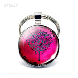 Tree of Life keychain Art Photo Jewelry Keychain Women Fashion Car Key Chain Rings Tree of Life Pendant Valentines Gifts