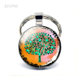 Tree of Life keychain Art Photo Jewelry Keychain Women Fashion Car Key Chain Rings Tree of Life Pendant Valentines Gifts