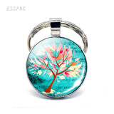 Tree of Life keychain Art Photo Jewelry Keychain Women Fashion Car Key Chain Rings Tree of Life Pendant Valentines Gifts