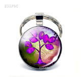 Tree of Life keychain Art Photo Jewelry Keychain Women Fashion Car Key Chain Rings Tree of Life Pendant Valentines Gifts