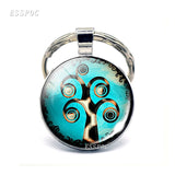 Tree of Life keychain Art Photo Jewelry Keychain Women Fashion Car Key Chain Rings Tree of Life Pendant Valentines Gifts