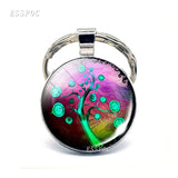Tree of Life keychain Art Photo Jewelry Keychain Women Fashion Car Key Chain Rings Tree of Life Pendant Valentines Gifts