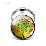 Tree of Life keychain Art Photo Jewelry Keychain Women Fashion Car Key Chain Rings Tree of Life Pendant Valentines Gifts