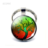 Tree of Life keychain Art Photo Jewelry Keychain Women Fashion Car Key Chain Rings Tree of Life Pendant Valentines Gifts