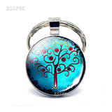 Tree of Life keychain Art Photo Jewelry Keychain Women Fashion Car Key Chain Rings Tree of Life Pendant Valentines Gifts