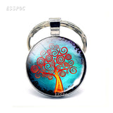 Tree of Life keychain Art Photo Jewelry Keychain Women Fashion Car Key Chain Rings Tree of Life Pendant Valentines Gifts