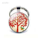 Tree of Life keychain Art Photo Jewelry Keychain Women Fashion Car Key Chain Rings Tree of Life Pendant Valentines Gifts