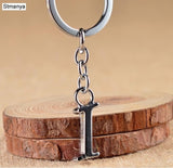 NEW DIY A-Z Letters key Chain For Men Silver Metal Keychain Women Car Key Ring Simple Letter Name Key Holder Party Gift Jewelry