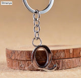 NEW DIY A-Z Letters key Chain For Men Silver Metal Keychain Women Car Key Ring Simple Letter Name Key Holder Party Gift Jewelry