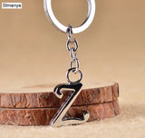 NEW DIY A-Z Letters key Chain For Men Silver Metal Keychain Women Car Key Ring Simple Letter Name Key Holder Party Gift Jewelry