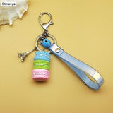 Women Cake Key chain fashion nice cute French pastries Keychain bag charm car Key Ring wedding Party gift Jewelry 17278