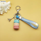 Women Cake Key chain fashion nice cute French pastries Keychain bag charm car Key Ring wedding Party gift Jewelry 17278
