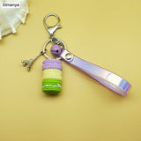 Women Cake Key chain fashion nice cute French pastries Keychain bag charm car Key Ring wedding Party gift Jewelry 17278