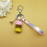 Women Cake Key chain fashion nice cute French pastries Keychain bag charm car Key Ring wedding Party gift Jewelry 17278