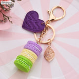 Women Cake Key chain fashion nice cute French pastries Keychain bag charm car Key Ring wedding Party gift Jewelry 17278