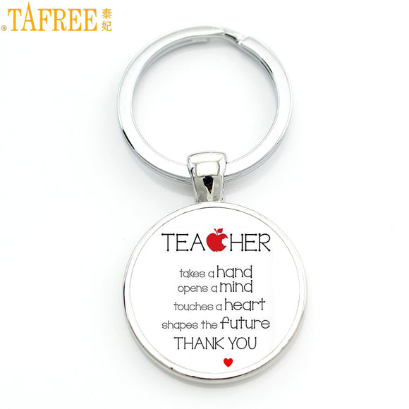 TAFREE Gift for the Teacher Day Keychain The Best teacher Present Cut Car key chain ring holder for men and women Jewelry CT671