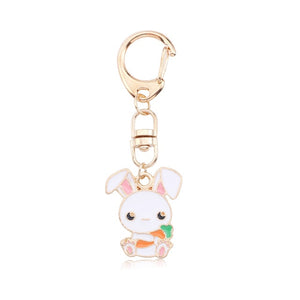 Cute Cartoon Rabbit Paw Keychains For Women Girls Lovely Potted Plant Cactus Alice Girl Key Ring Children Gift Bag Anime Pendant