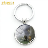 TAFREE Hedgehog In The Fog Cartoon Photo Keychain for men women Handmade Fashion брелок key chain ring holder jewelry H230