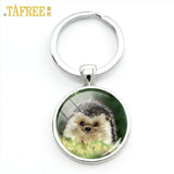 TAFREE Hedgehog In The Fog Cartoon Photo Keychain for men women Handmade Fashion брелок key chain ring holder jewelry H230