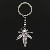 Fashion 30mm Key Ring Metal Key Chain Keychain Jewelry Antique Silver Bronze Plated maple leaves 39x34mm Pendant