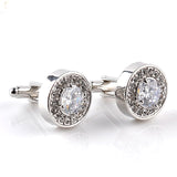 Luxury Cufflinks For Mens And Women Zircon white purple Crystal clear Cuff Button High Quality Accessoire gift for groom wedding