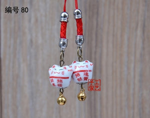 1pc 1pc Omamori Fortune Kiten Cat Good-luck Wealth Cute Phone Accessory Bag Pendant Charm Nice Gift Y16(price is for 1pcs)