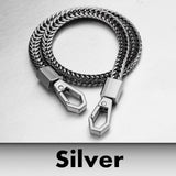 41cm Long Metal Wallet Belt Chain Rock Punk Trousers Hipster Pant Jean Keychain Black Ring Clip Keyring Men's Hip Hop Jewelry