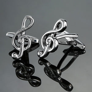 Men French Musical equipment design design cufflinks button gold silver violin musical note horn piano drum cufflinks wholesale
