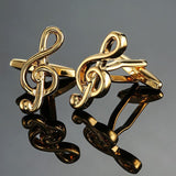Men French Musical equipment design design cufflinks button gold silver violin musical note horn piano drum cufflinks wholesale