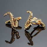 Men French Musical equipment design design cufflinks button gold silver violin musical note horn piano drum cufflinks wholesale
