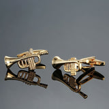 Men French Musical equipment design design cufflinks button gold silver violin musical note horn piano drum cufflinks wholesale