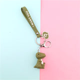 Lovely Animal Dinosaur Rabbit Panda Deer Keychain Keyring For Women Jewelry Cute Silicone Doll Key Holder Keyring Gift K57