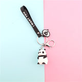 Lovely Animal Dinosaur Rabbit Panda Deer Keychain Keyring For Women Jewelry Cute Silicone Doll Key Holder Keyring Gift K57