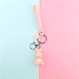 Lovely Animal Dinosaur Rabbit Panda Deer Keychain Keyring For Women Jewelry Cute Silicone Doll Key Holder Keyring Gift K57