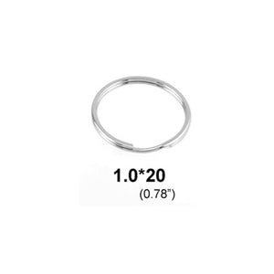 Stainless steel base keychain diameter 10mm/12mm/15mm/18mm stainless split ring 20mm wholesale 10pcs