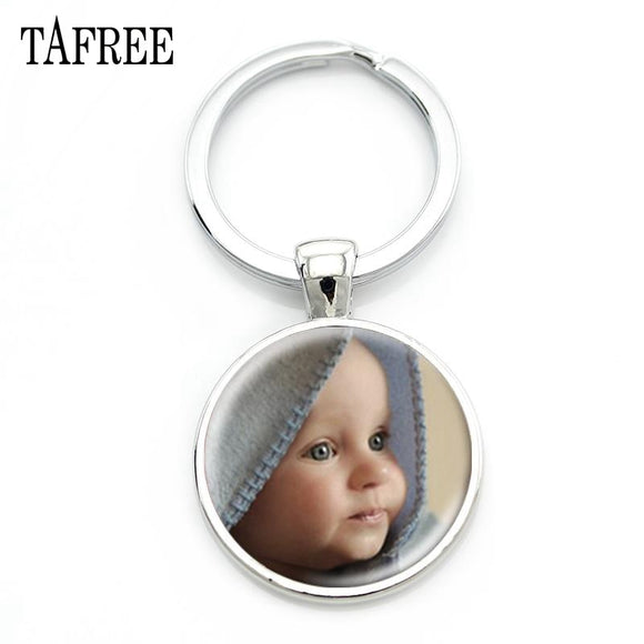TAFREE Personality Custom Family Photo Keychain Handmade Baby Child Dad Mom Brother Sister Portrait Private Made NA01