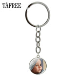 TAFREE Personality Custom Family Photo Keychain Handmade Baby Child Dad Mom Brother Sister Portrait Private Made NA01