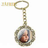 TAFREE Personality Custom Family Photo Keychain Handmade Baby Child Dad Mom Brother Sister Portrait Private Made NA01