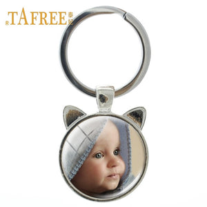 TAFREE Personality Custom Family Photo Keychain Handmade Baby Child Dad Mom Brother Sister Portrait Private Made NA01