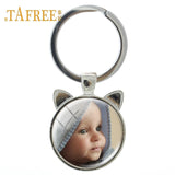 TAFREE Personality Custom Family Photo Keychain Handmade Baby Child Dad Mom Brother Sister Portrait Private Made NA01