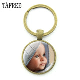 TAFREE Personality Custom Family Photo Keychain Handmade Baby Child Dad Mom Brother Sister Portrait Private Made NA01