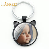 TAFREE Personality Custom Family Photo Keychain Handmade Baby Child Dad Mom Brother Sister Portrait Private Made NA01