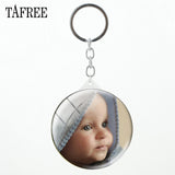 TAFREE Personality Custom Family Photo Keychain Handmade Baby Child Dad Mom Brother Sister Portrait Private Made NA01